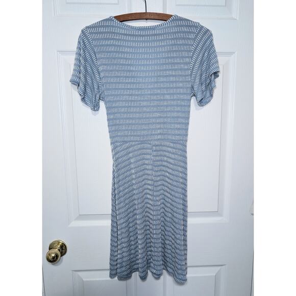 Caution to the Wind Blue & White Wrap Mini Dress S | Flutter Sleeve Cottagecore - Picture 10 of 11
